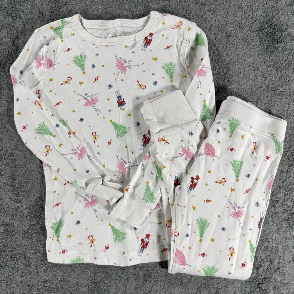 J. Crew Crewcuts Girl Two Piece Sleepwear Set  Long‎ Sleeve Size 6 Nutcracker